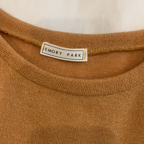 Mustard sweater with faux under blouse - Picture 3 of 3